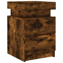 vidaXL 2 db sonoma tölgy színű éjjeliszekrény LED-ekkel 35x39x55 cm