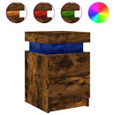 vidaXL 2 db sonoma tölgy színű éjjeliszekrény LED-ekkel 35x39x55 cm
