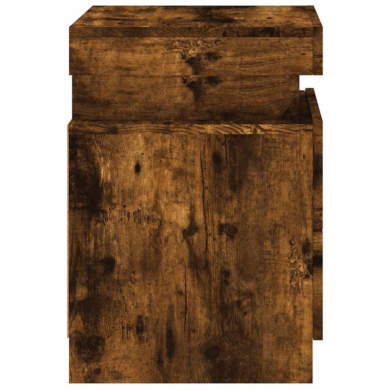 vidaXL 2 db sonoma tölgy színű éjjeliszekrény LED-ekkel 35x39x55 cm