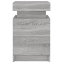 vidaXL szürke sonoma színű éjjeliszekrény LED-világítással 35x39x55 cm