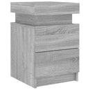 vidaXL 2 db szürke sonoma színű éjjeliszekrény LED-ekkel 35x39x55 cm
