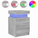 vidaXL 2 db szürke sonoma színű éjjeliszekrény LED-ekkel 35x39x55 cm