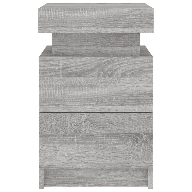 vidaXL 2 db szürke sonoma színű éjjeliszekrény LED-ekkel 35x39x55 cm