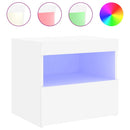 vidaXL fehér éjjeliszekrény LED-világítással 50 x 40 x 45 cm