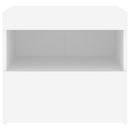 vidaXL 2 db fehér műfa éjjeliszekrény LED-fényekkel 50x40x45 cm