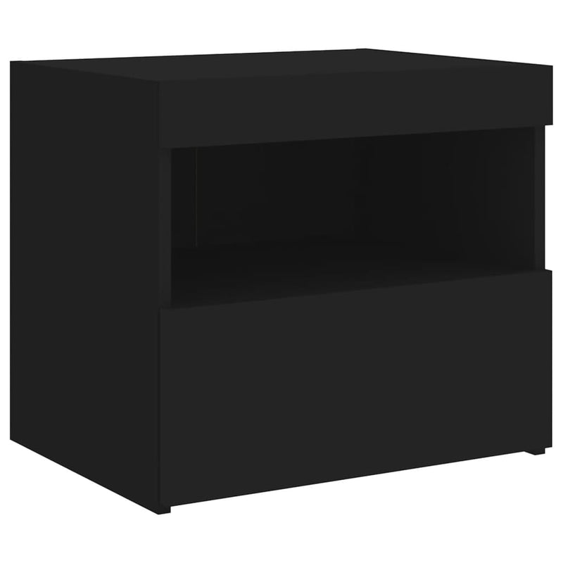 vidaXL fekete éjjeliszekrény LED-világítással 50 x 40 x 45 cm