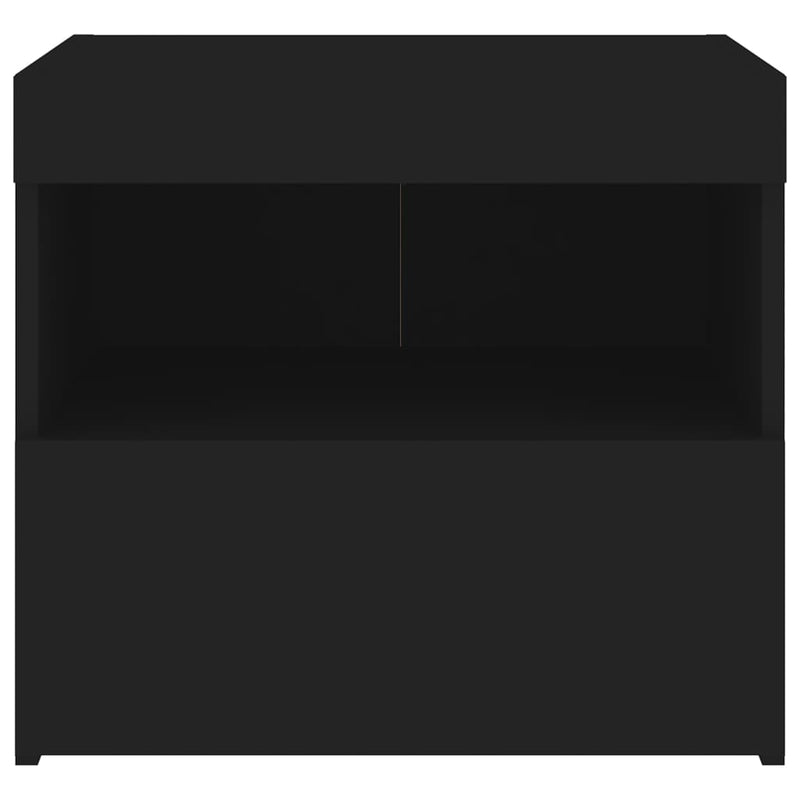 vidaXL fekete éjjeliszekrény LED-világítással 50 x 40 x 45 cm