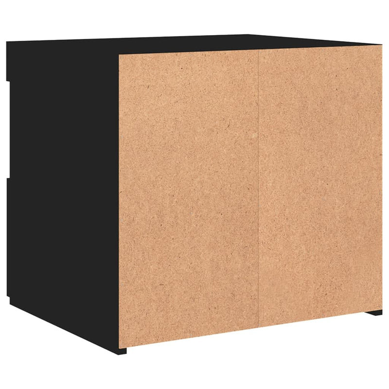 vidaXL fekete éjjeliszekrény LED-világítással 50 x 40 x 45 cm