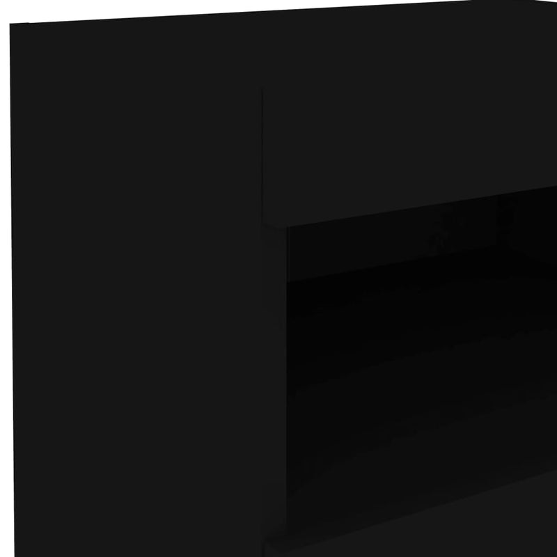 vidaXL fekete éjjeliszekrény LED-világítással 50 x 40 x 45 cm