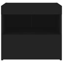 vidaXL 2 db fekete műfa éjjeliszekrény LED-fényekkel 50x40x45 cm