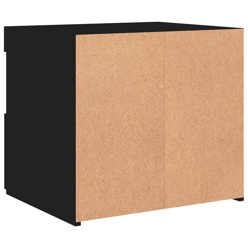 vidaXL 2 db fekete műfa éjjeliszekrény LED-fényekkel 50x40x45 cm