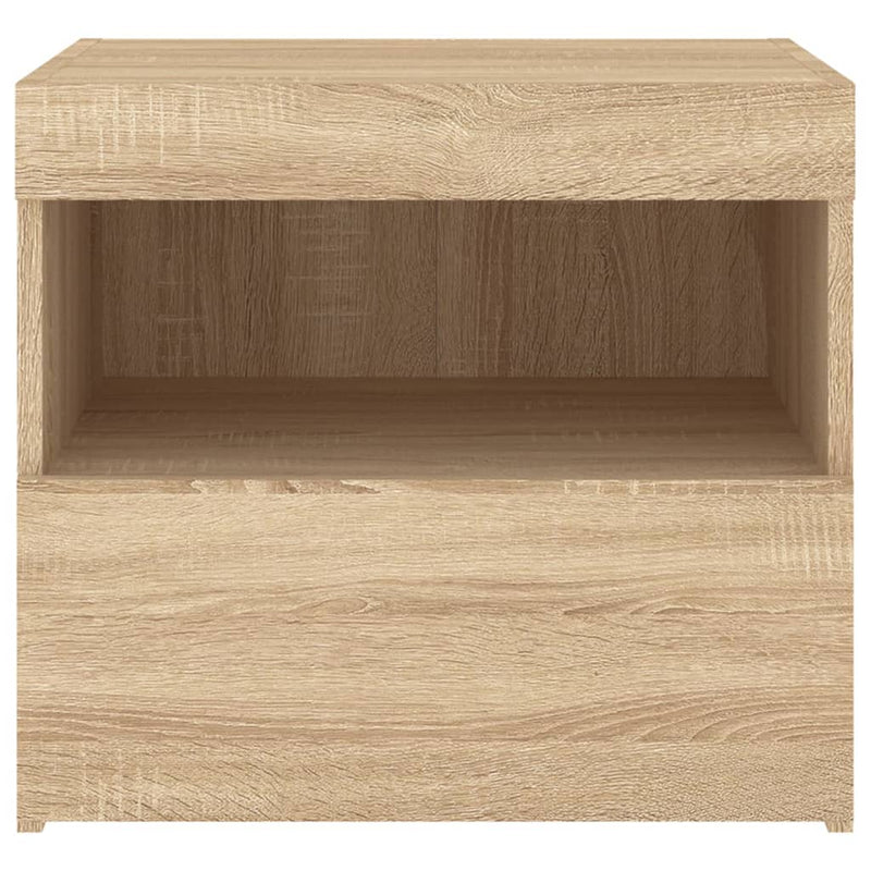 vidaXL sonoma tölgy színű éjjeliszekrény LED-ekkel 50 x 40 x 45 cm