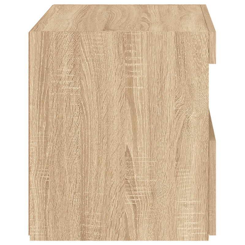 vidaXL 2 db sonoma tölgy színű éjjeliszekrény LED-ekkel 50x40x45 cm