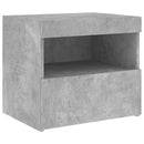 vidaXL betonszürke éjjeliszekrény LED-világítással 50 x 40 x 45 cm