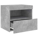 vidaXL betonszürke éjjeliszekrény LED-világítással 50 x 40 x 45 cm