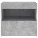 vidaXL betonszürke éjjeliszekrény LED-világítással 50 x 40 x 45 cm