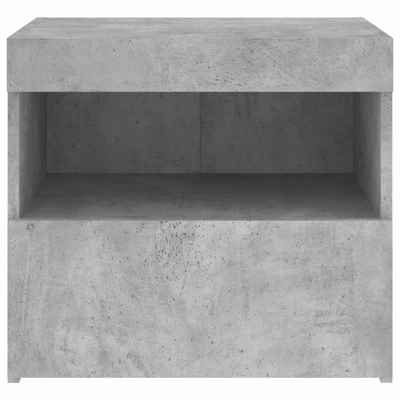 vidaXL betonszürke éjjeliszekrény LED-világítással 50 x 40 x 45 cm