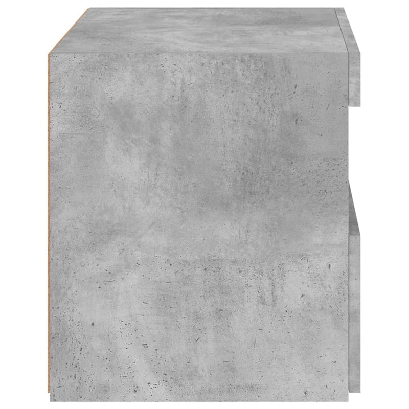 vidaXL betonszürke éjjeliszekrény LED-világítással 50 x 40 x 45 cm