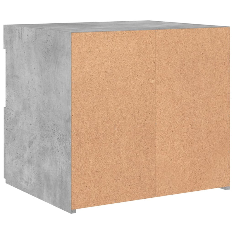 vidaXL betonszürke éjjeliszekrény LED-világítással 50 x 40 x 45 cm