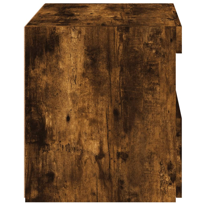 vidaXL füstös tölgy színű éjjeliszekrény LED-fényekkel 50x40x45 cm