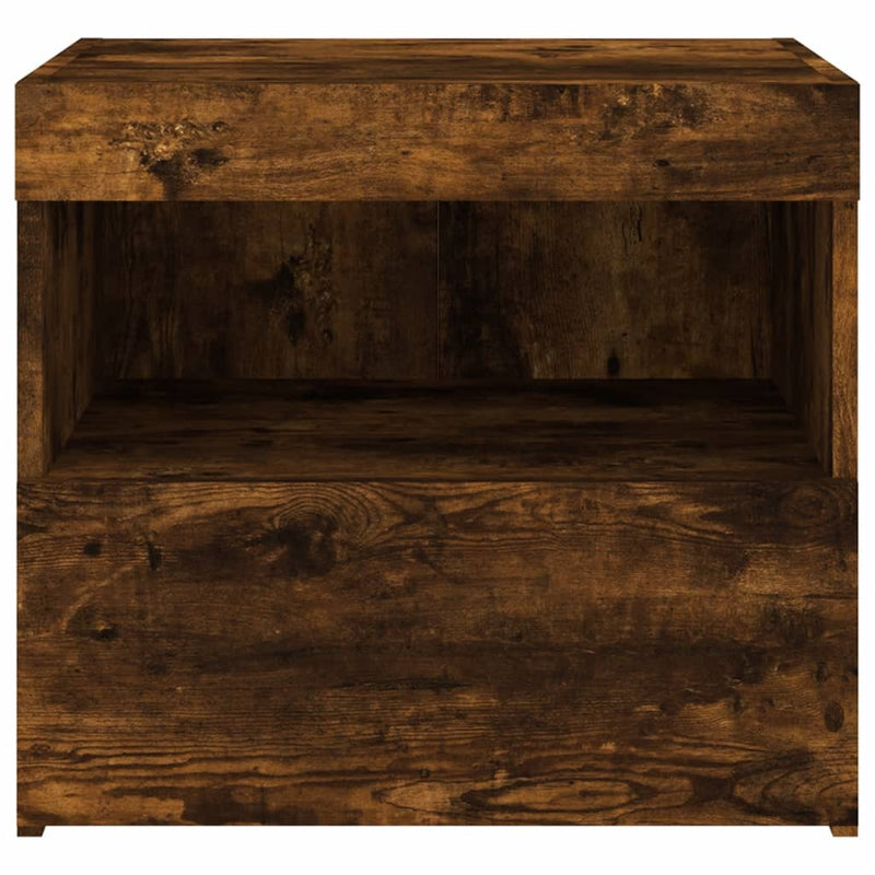 vidaXL 2 db sonoma tölgy éjjeliszekrény LED-fényekkel 50x40x45 cm