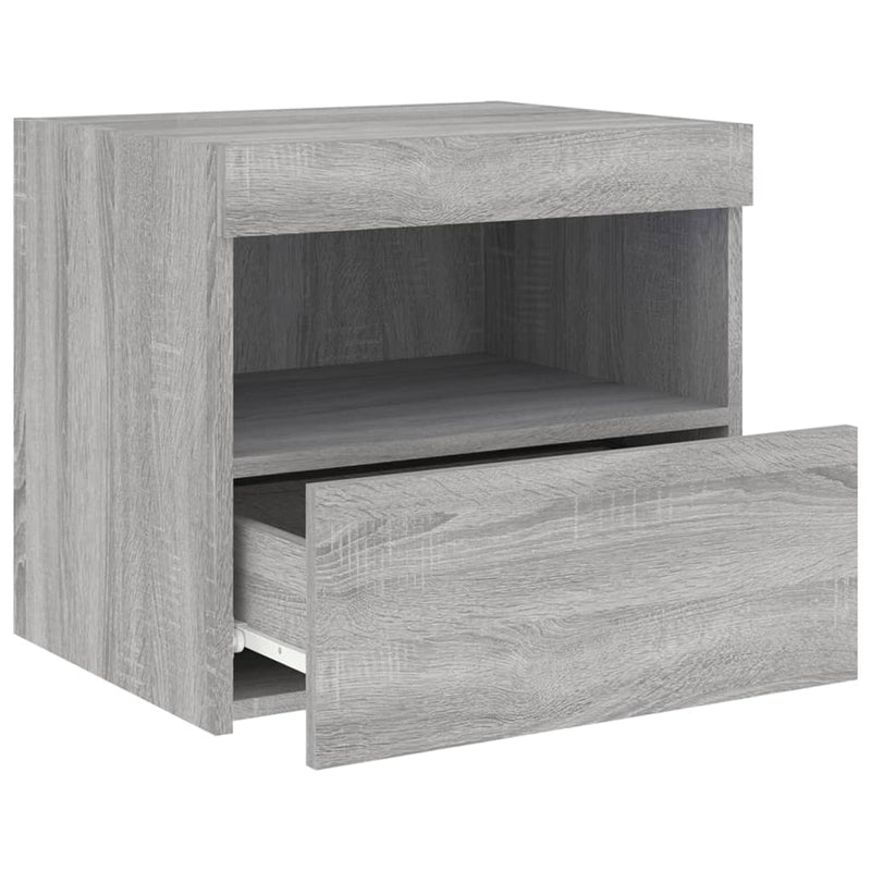 vidaXL szürke sonoma éjjeliszekrény LED-világítással 50 x 40 x 45 cm