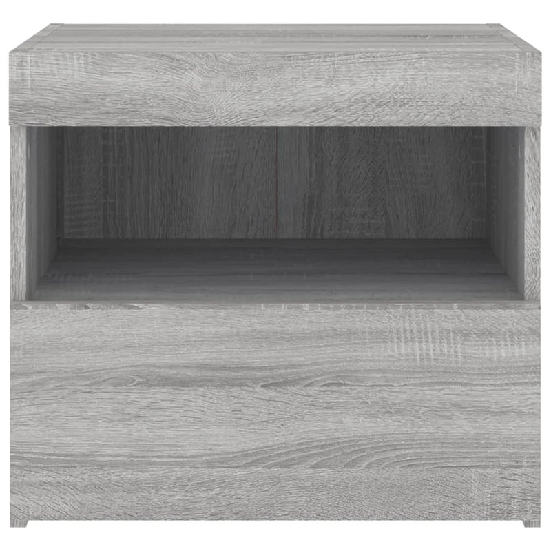 vidaXL szürke sonoma éjjeliszekrény LED-világítással 50 x 40 x 45 cm