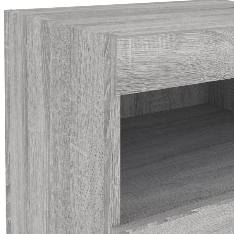 vidaXL szürke sonoma éjjeliszekrény LED-világítással 50 x 40 x 45 cm