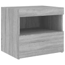vidaXL 2 db szürke sonoma színű éjjeliszekrény LED-ekkel 50x40x45 cm