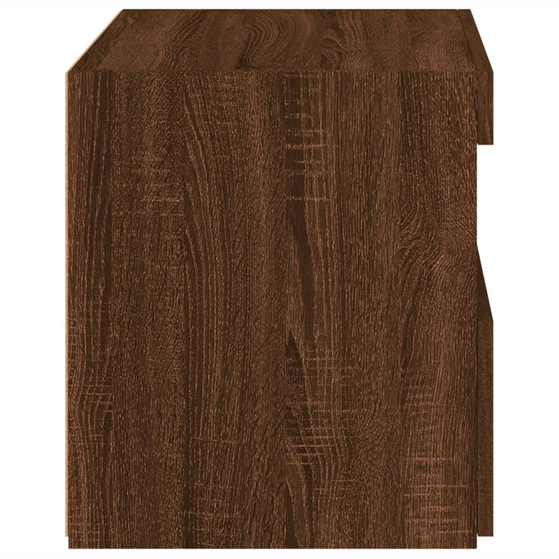 vidaXL 2 db barna tölgy színű éjjeliszekrény LED-ekkel 50x40x45 cm