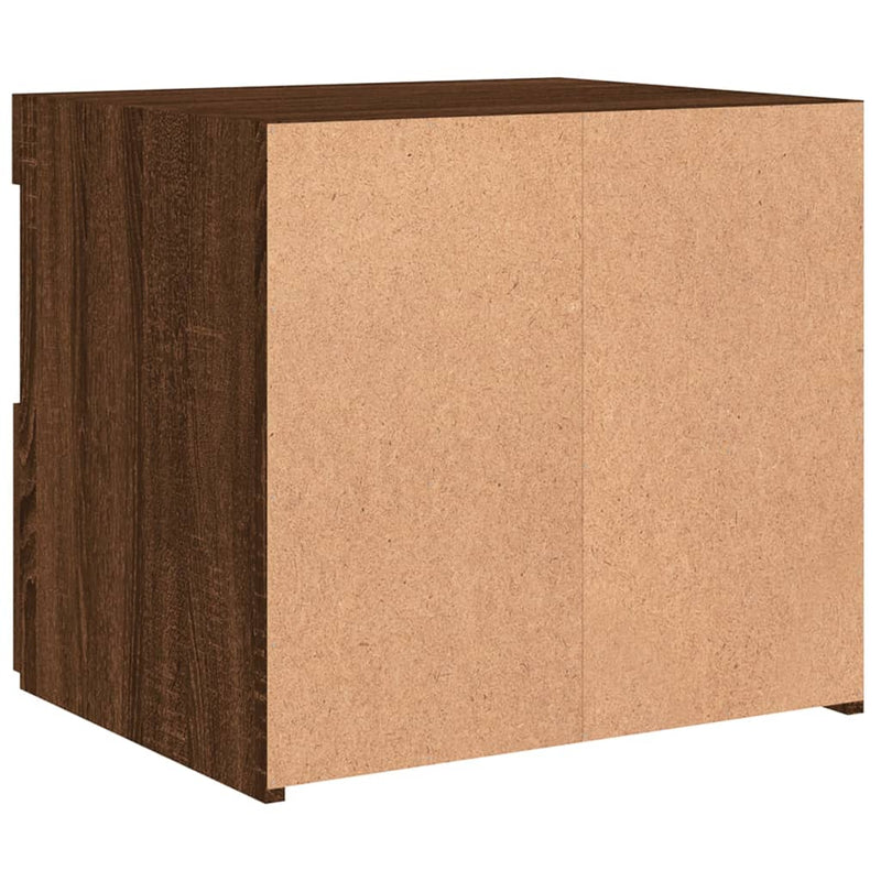 vidaXL 2 db barna tölgy színű éjjeliszekrény LED-ekkel 50x40x45 cm