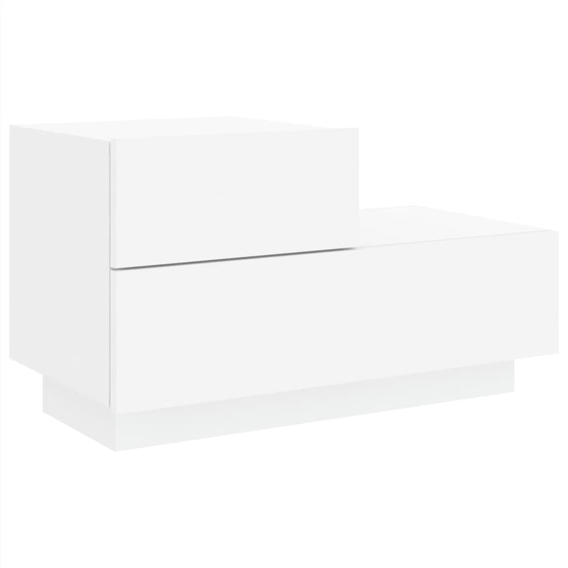 vidaXL fehér éjjeliszekrény LED-világítással 70 x 36 x 40,5 cm