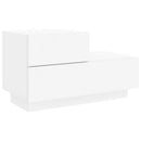 vidaXL fehér éjjeliszekrény LED-világítással 70 x 36 x 40,5 cm
