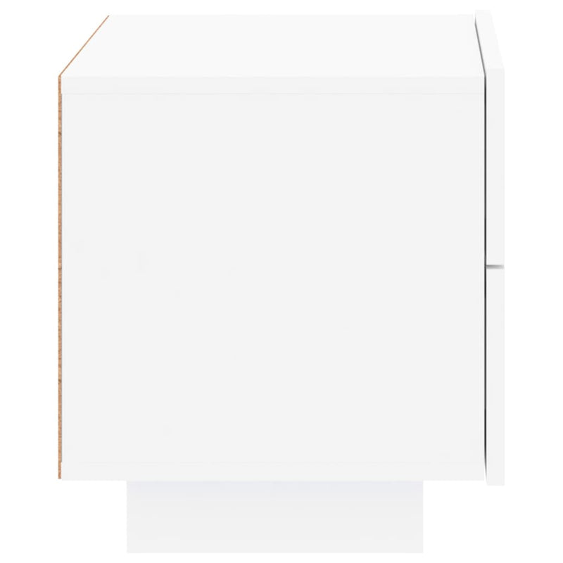 vidaXL fehér éjjeliszekrény LED-világítással 70 x 36 x 40,5 cm