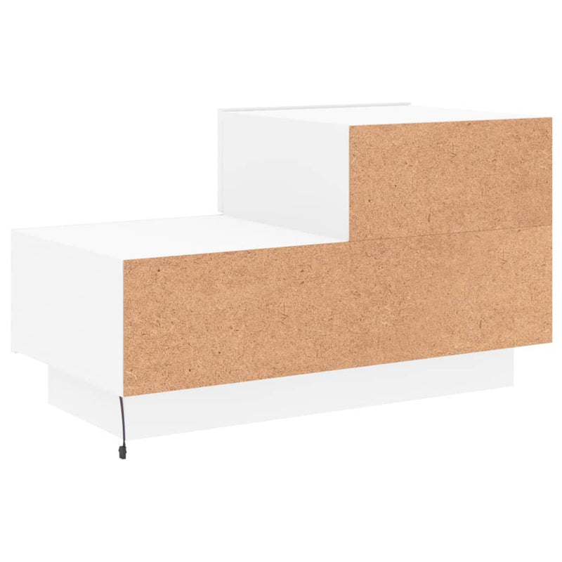 vidaXL fehér éjjeliszekrény LED-világítással 70 x 36 x 40,5 cm