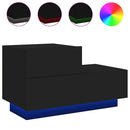 vidaXL fekete éjjeliszekrény LED-világítással 70 x 36 x 40,5 cm