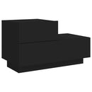 vidaXL fekete éjjeliszekrény LED-világítással 70 x 36 x 40,5 cm