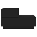 vidaXL fekete éjjeliszekrény LED-világítással 70 x 36 x 40,5 cm