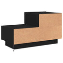 vidaXL fekete éjjeliszekrény LED-világítással 70 x 36 x 40,5 cm