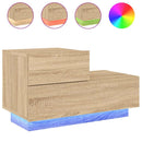 vidaXL sonoma tölgy színű éjjeliszekrény LED-ekkel 70 x 36 x 40,5 cm