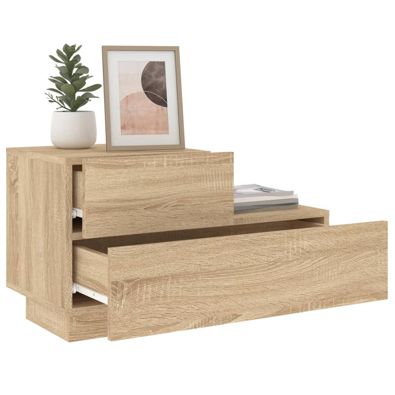 vidaXL sonoma tölgy színű éjjeliszekrény LED-ekkel 70 x 36 x 40,5 cm