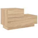 vidaXL sonoma tölgy színű éjjeliszekrény LED-ekkel 70 x 36 x 40,5 cm