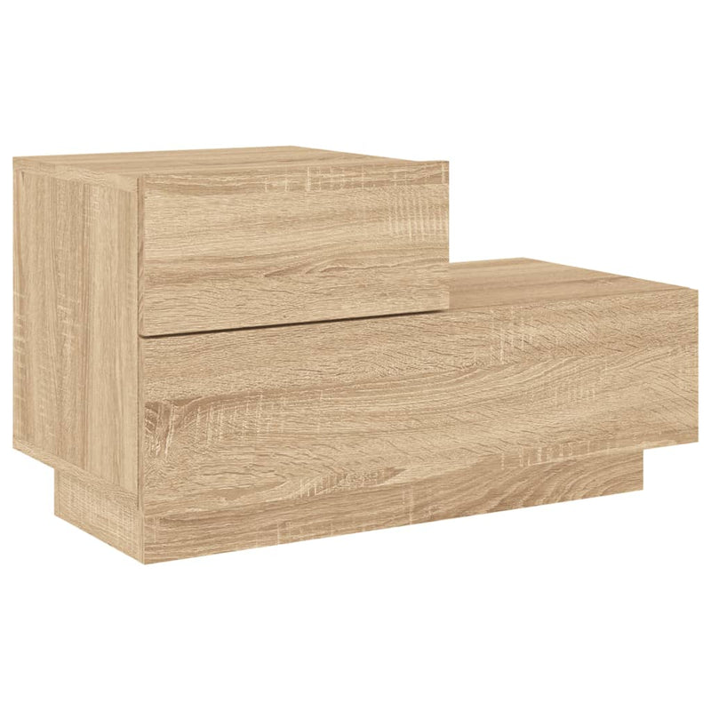vidaXL sonoma tölgy színű éjjeliszekrény LED-ekkel 70 x 36 x 40,5 cm