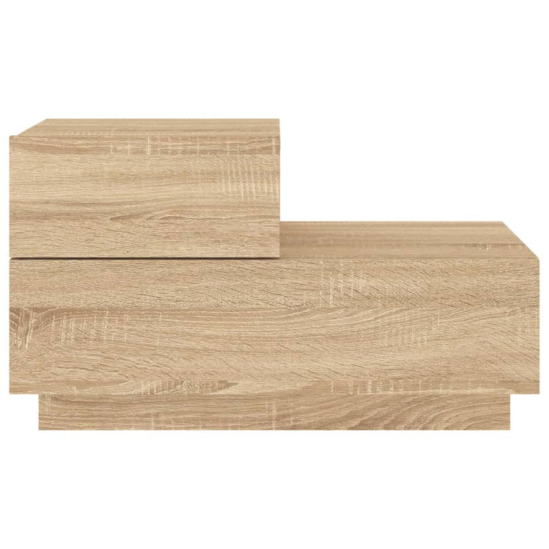 vidaXL sonoma tölgy színű éjjeliszekrény LED-ekkel 70 x 36 x 40,5 cm