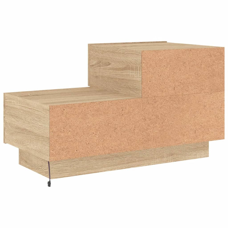 vidaXL sonoma tölgy színű éjjeliszekrény LED-ekkel 70 x 36 x 40,5 cm