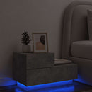 vidaXL betonszürke éjjeliszekrény LED-fényekkel 70x36x40,5 cm