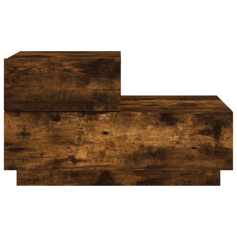 vidaXL füstös tölgy színű éjjeliszekrény LED-fényekkel 70x36x40,5 cm