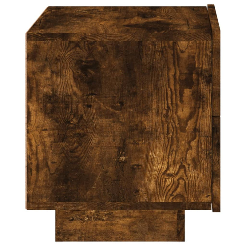 vidaXL füstös tölgy színű éjjeliszekrény LED-fényekkel 70x36x40,5 cm