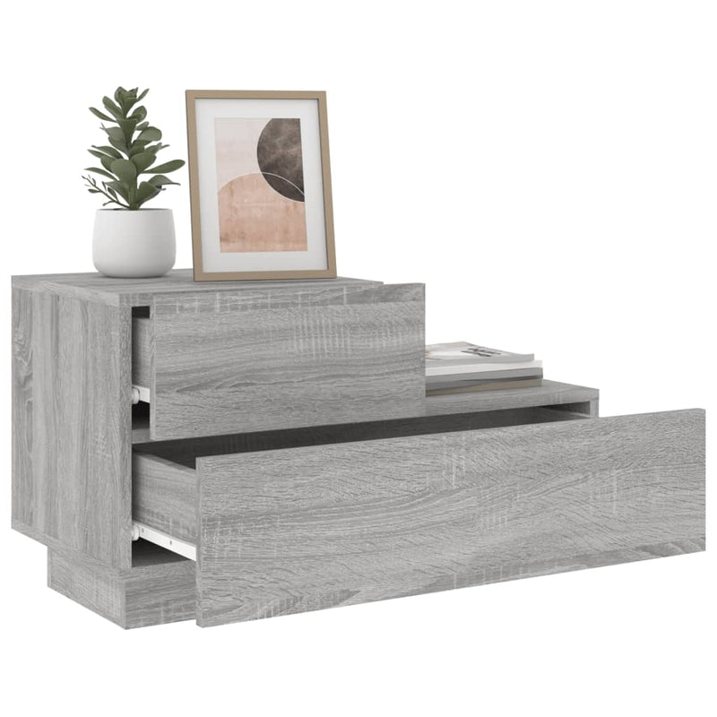 vidaXL szürke sonoma éjjeliszekrény LED-világítással 70 x 36 x 40,5 cm