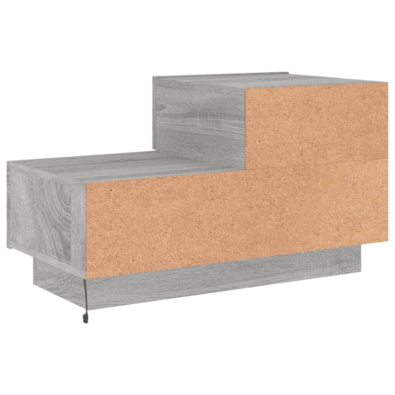 vidaXL szürke sonoma éjjeliszekrény LED-világítással 70 x 36 x 40,5 cm